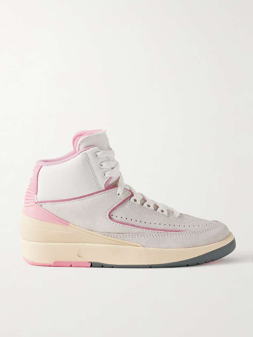 Nike Air Jordan 2 Retro Canvas-trimmed Suede High-top Sneakers