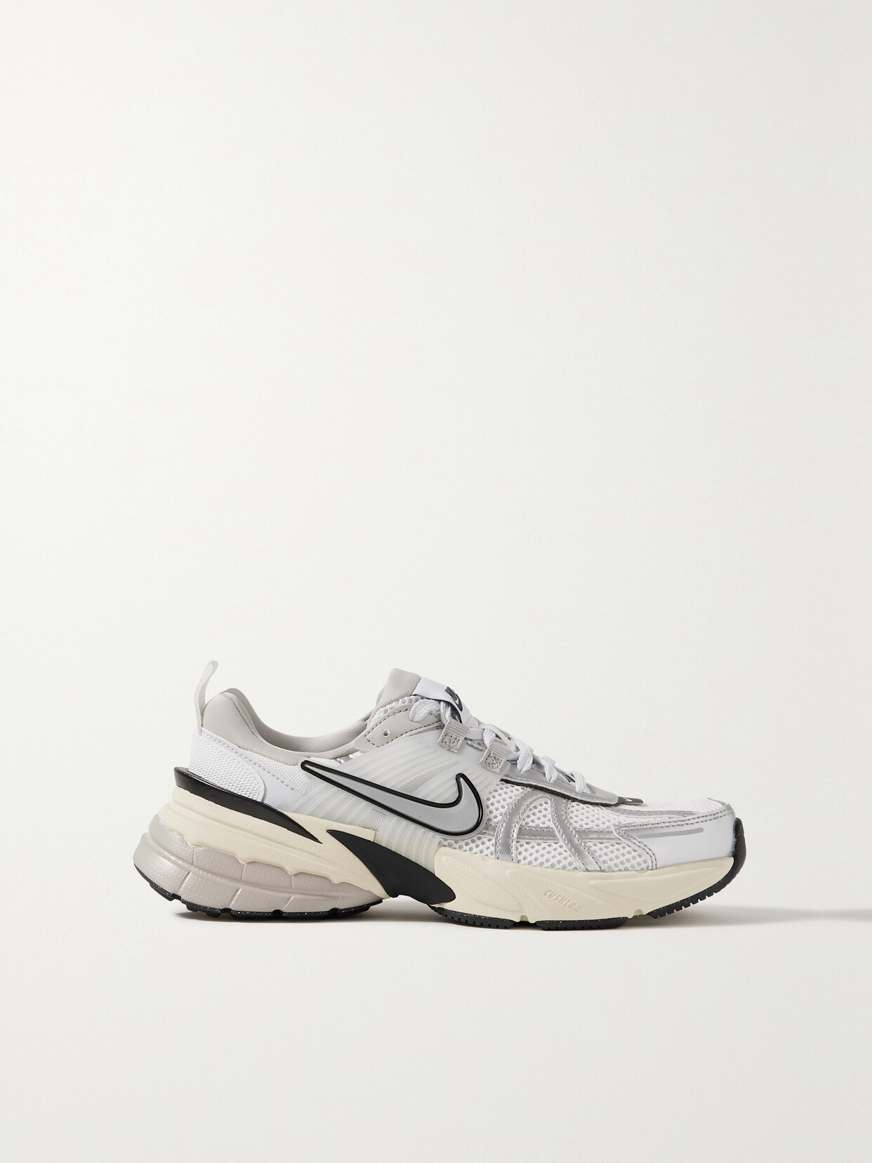 Nike - V2k Run Rubber And Metallic Leather-trimmed Mesh Sneakers - White