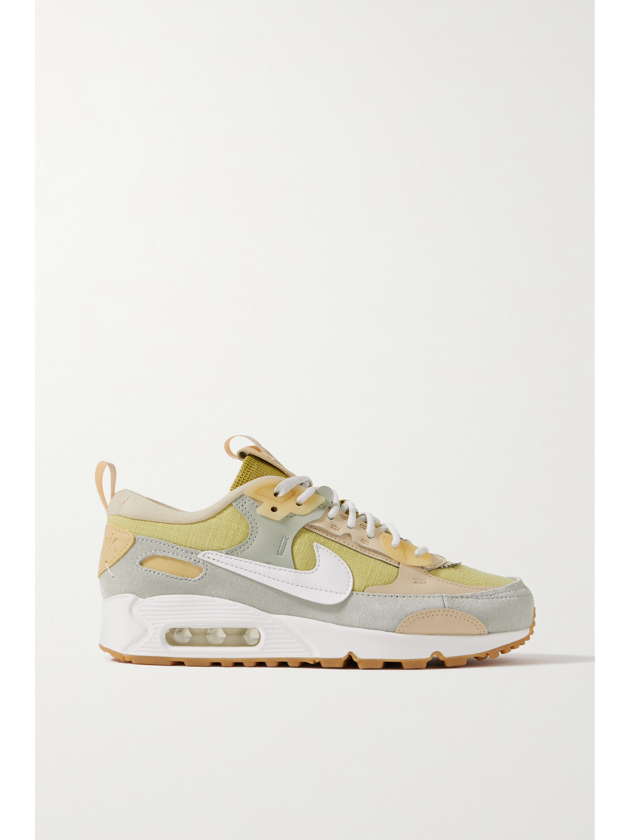 NIKE AIR MAX 90 FUTURA LEATHER-TRIMMED SUEDE AND CANVAS SNEAKERS