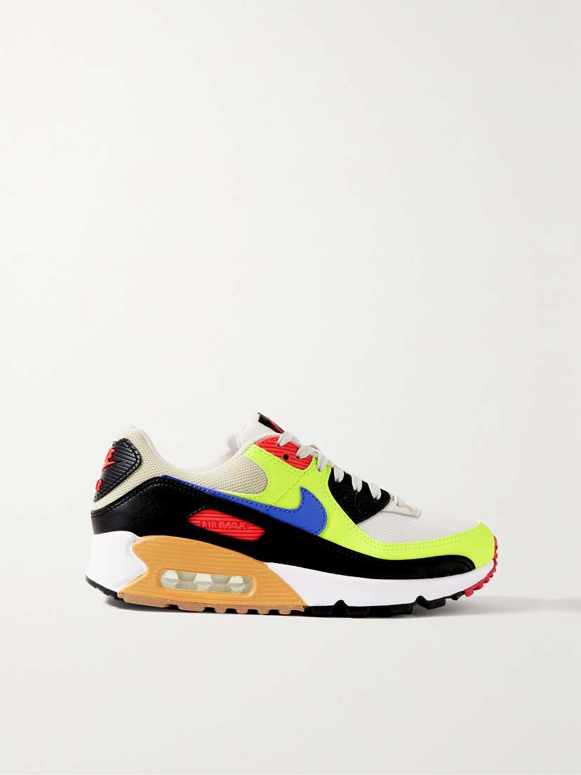 Nike Air Max 90 Rubber-trimmed Leather And Mesh Sneakers