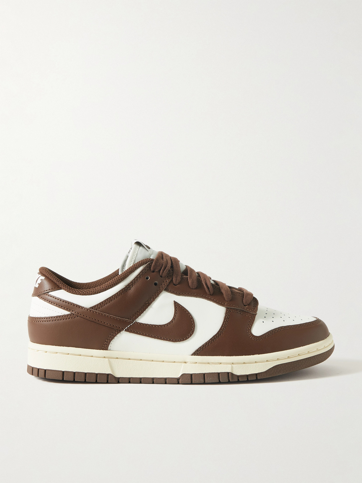 Shop Nike Dunk Low Leather Sneakers In Brown