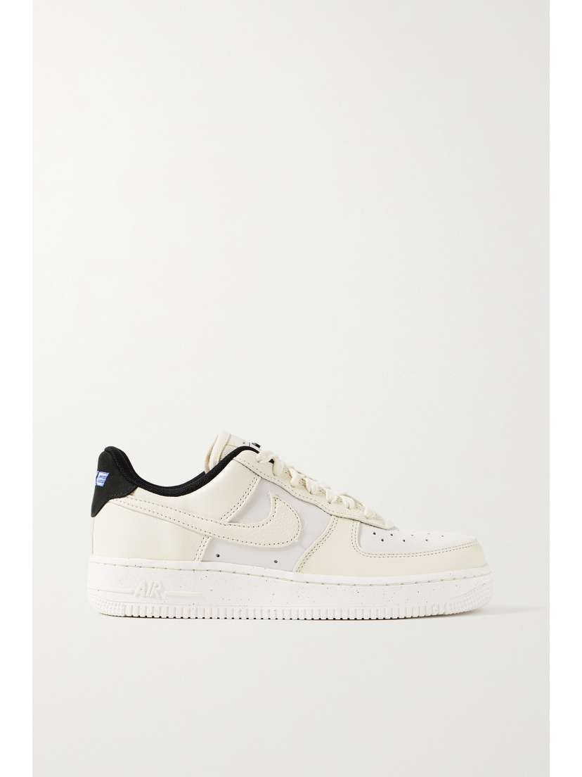 Nike Air Force 1'07 Lx Faux Suede-trimmed Leather Sneakers