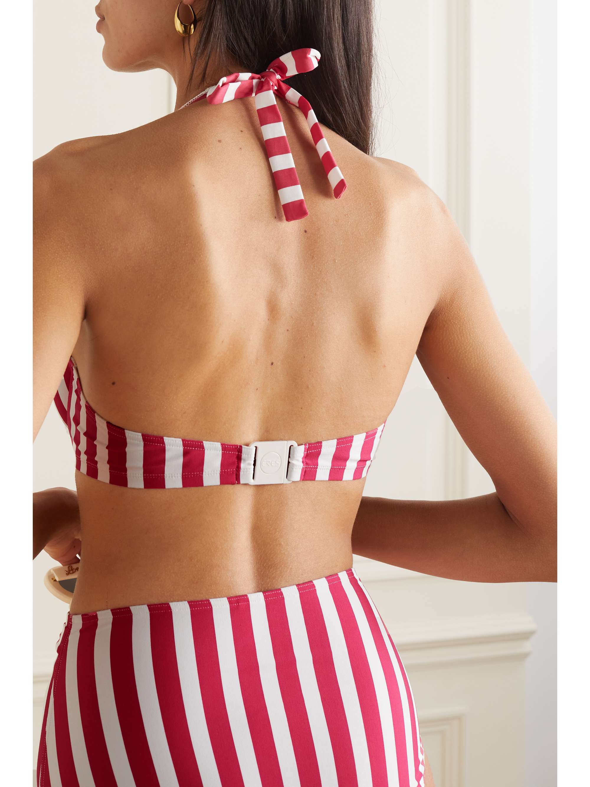 ERES Samba Corazon striped halterneck bikini top