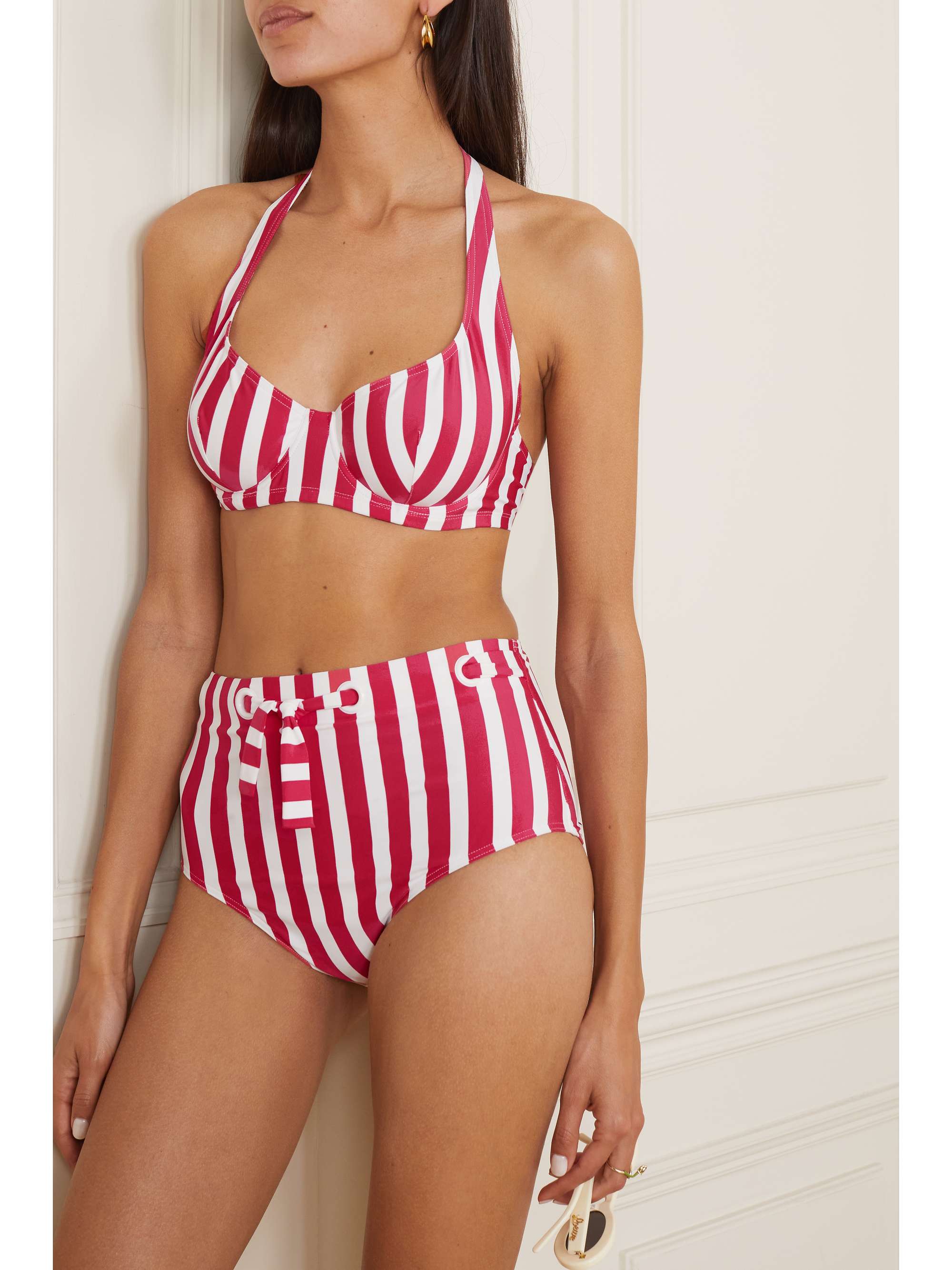 ERES Samba Corazon striped halterneck bikini top
