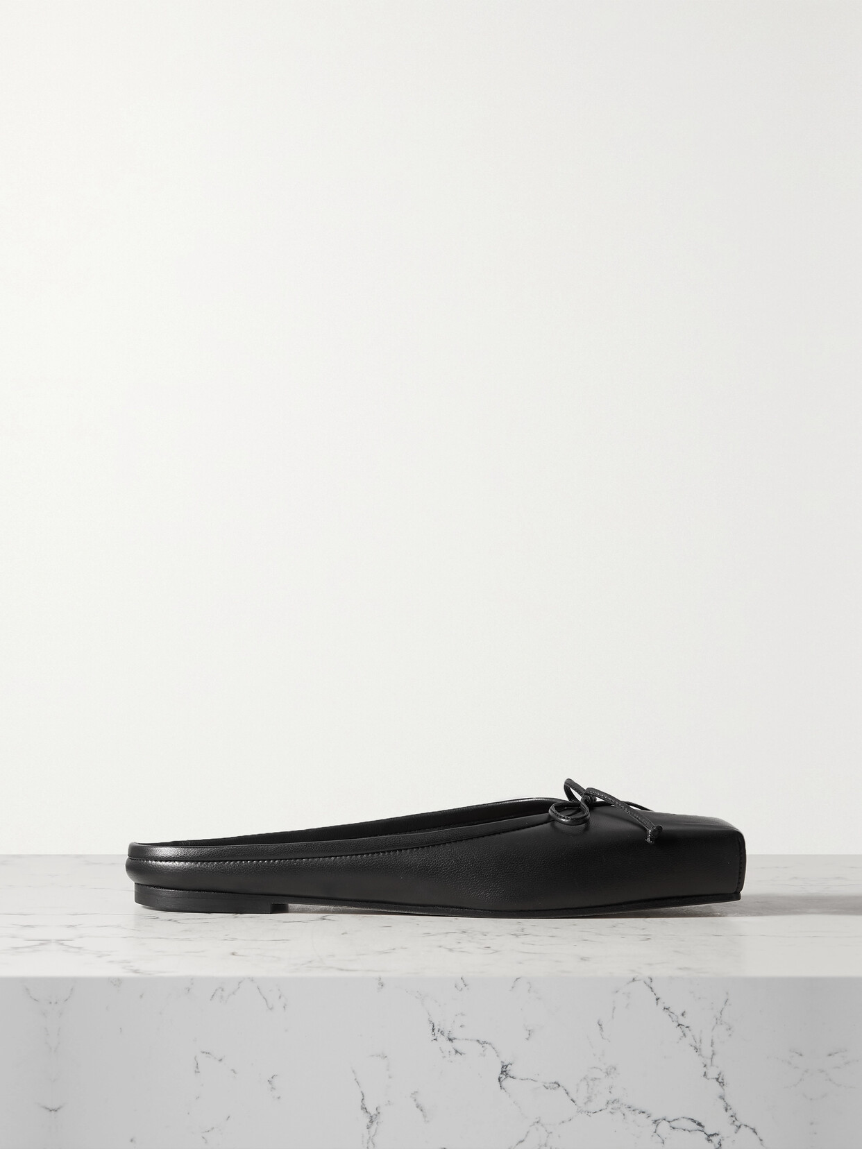 Jacquemus - Bow-detailed Leather Ballet Flats - Black