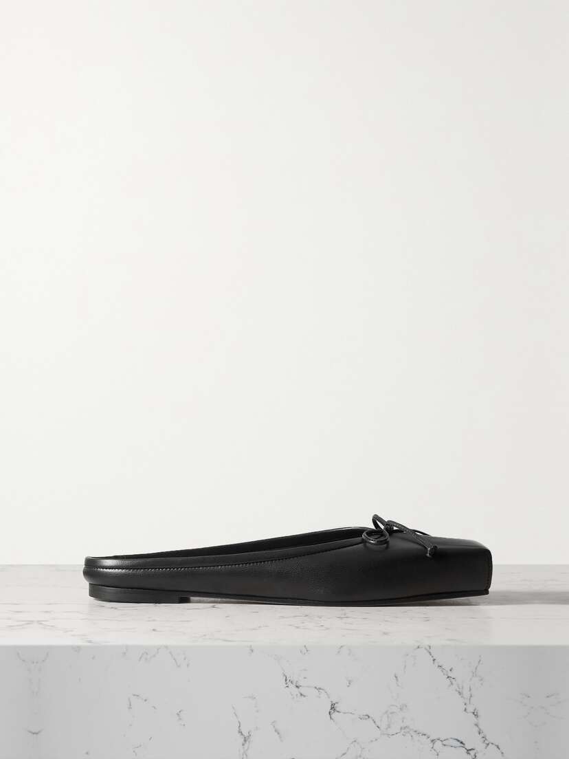 Jacquemus Bow-detailed Leather Ballet Flats