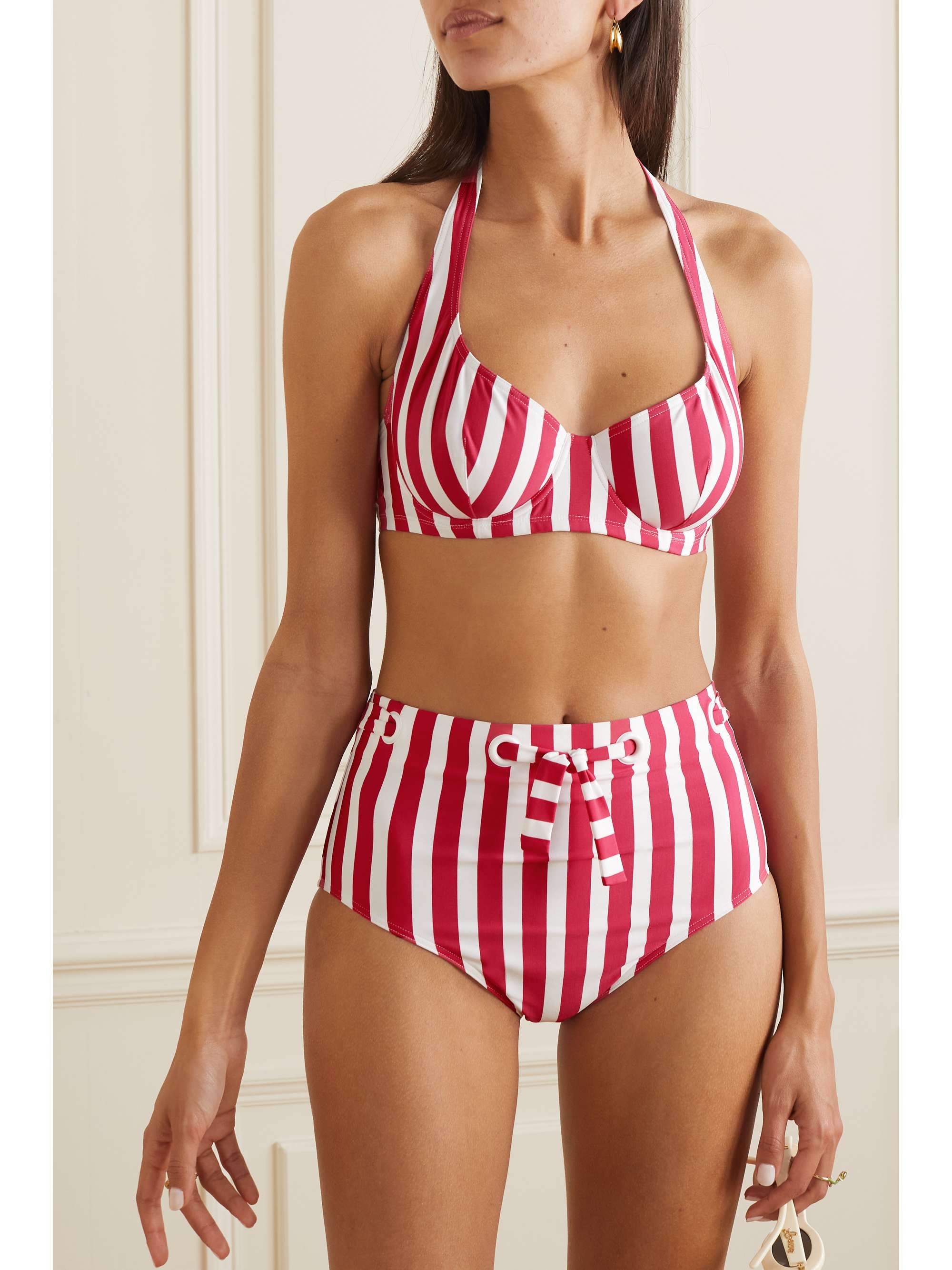 ERES Samba Encanta eyelet-embellished striped bikini briefs