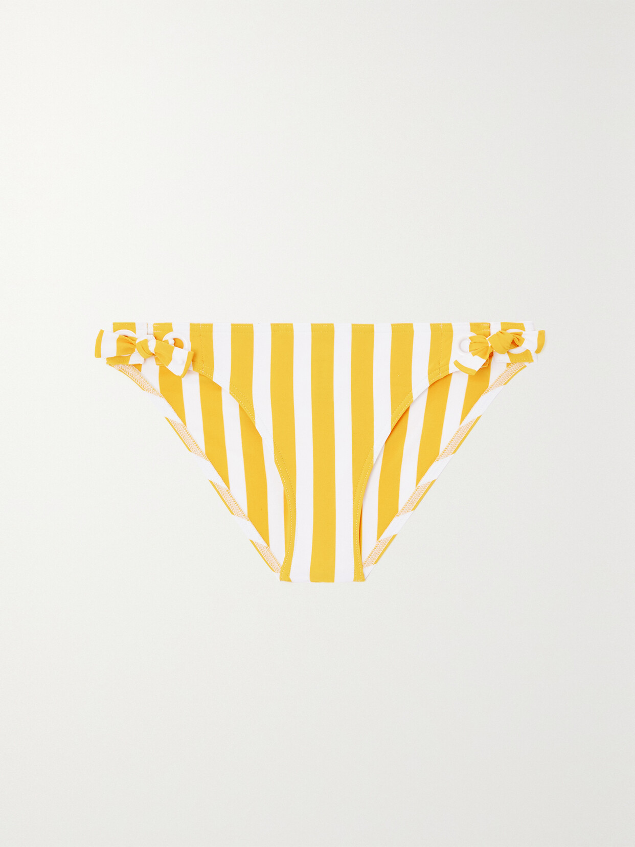 Eres Samba Vida Eyelet-embellished Striped Bikini Briefs - Yellow