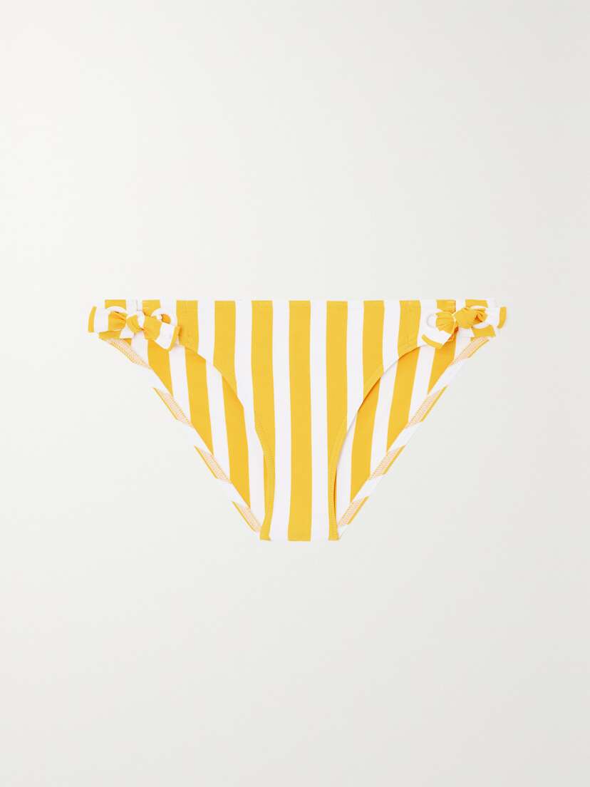 Eres Samba Vida Eyelet-embellished Striped Bikini Briefs