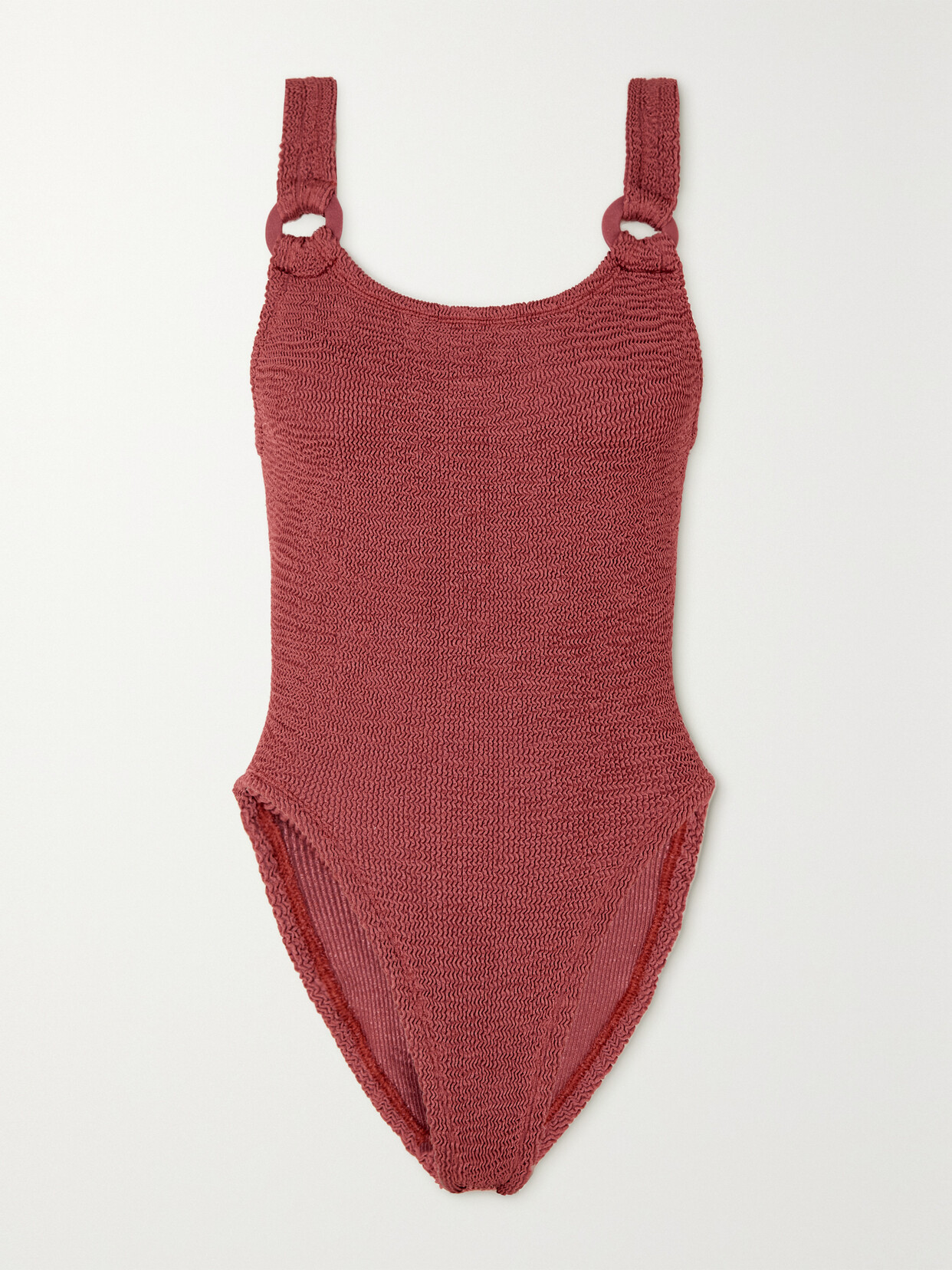 Hunza G - + Rose Inc Christy Seersucker Swimsuit - Red