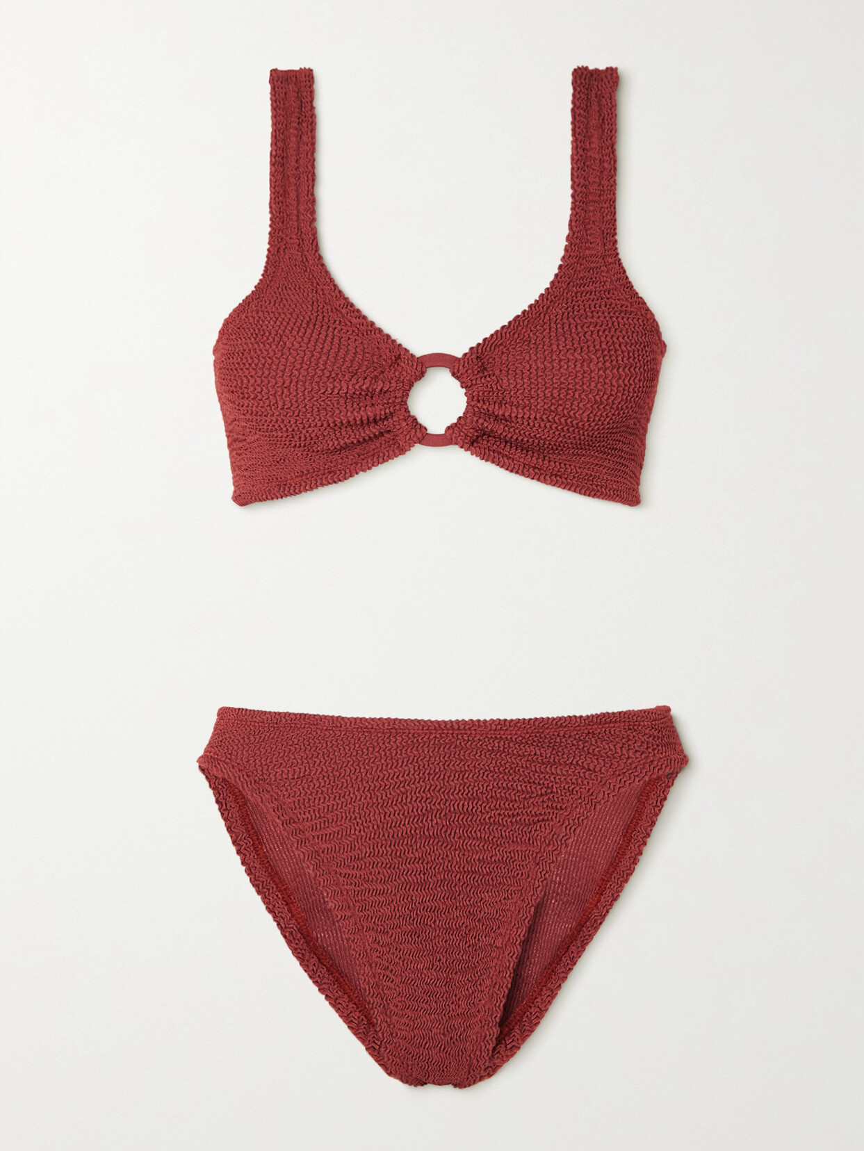 Hunza G - + Rose Inc Iman Seersucker Bikini - Red