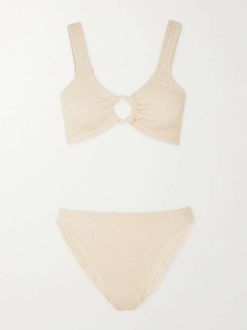 Hunza G + Rose Inc Iman Seersucker Bikini