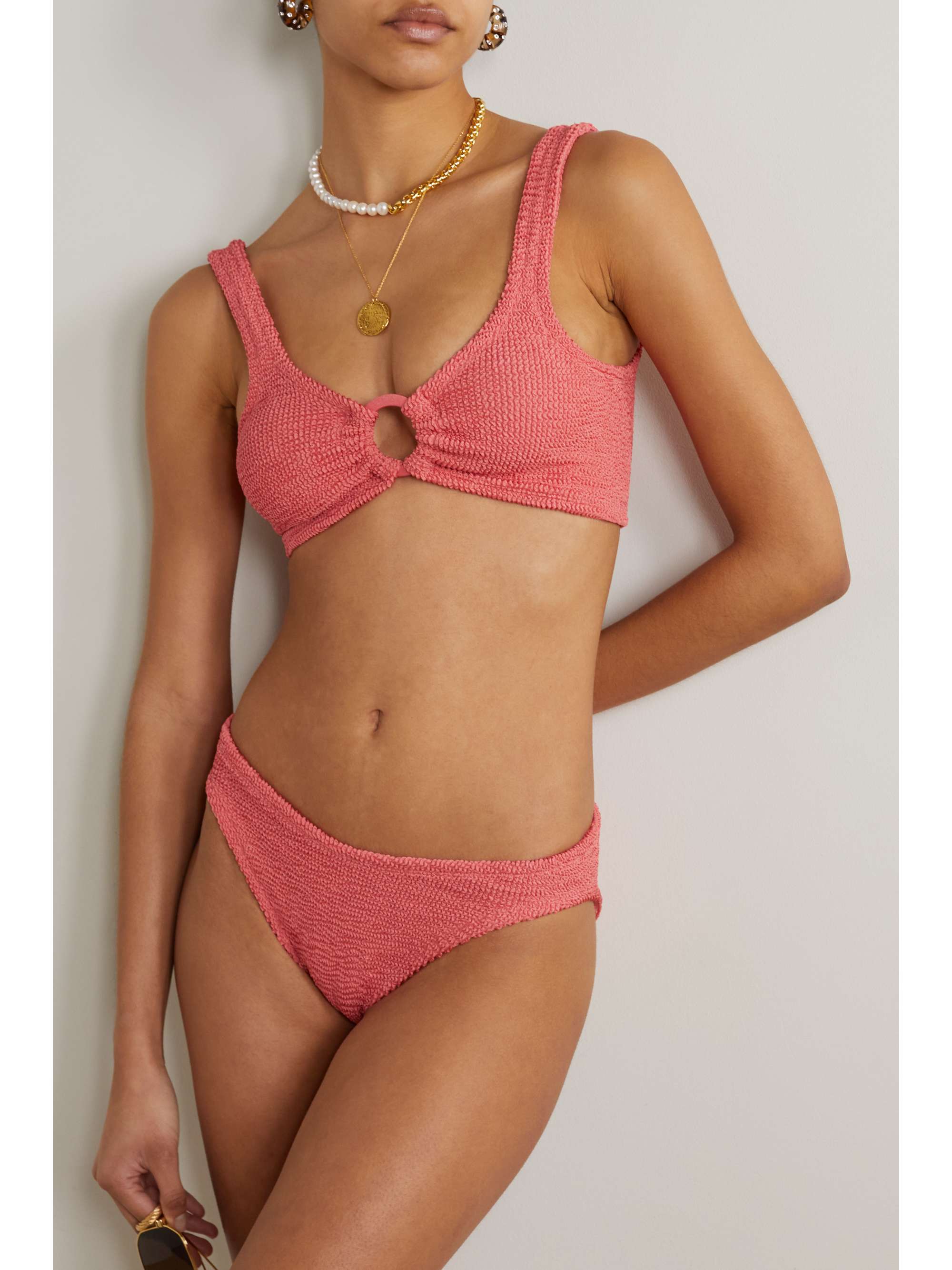 HUNZA G + Rose Inc Shalom seersucker bikini