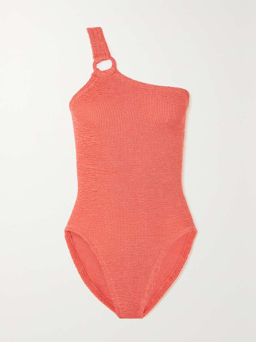 Hunza G + Rose Inc Yasmeen One-shoulder Seersucker Swimsuit