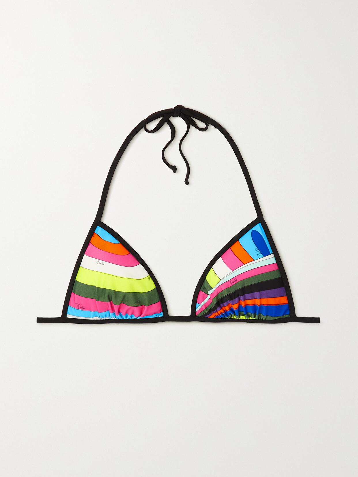 Pucci Printed Triangle Bikini Top In Red