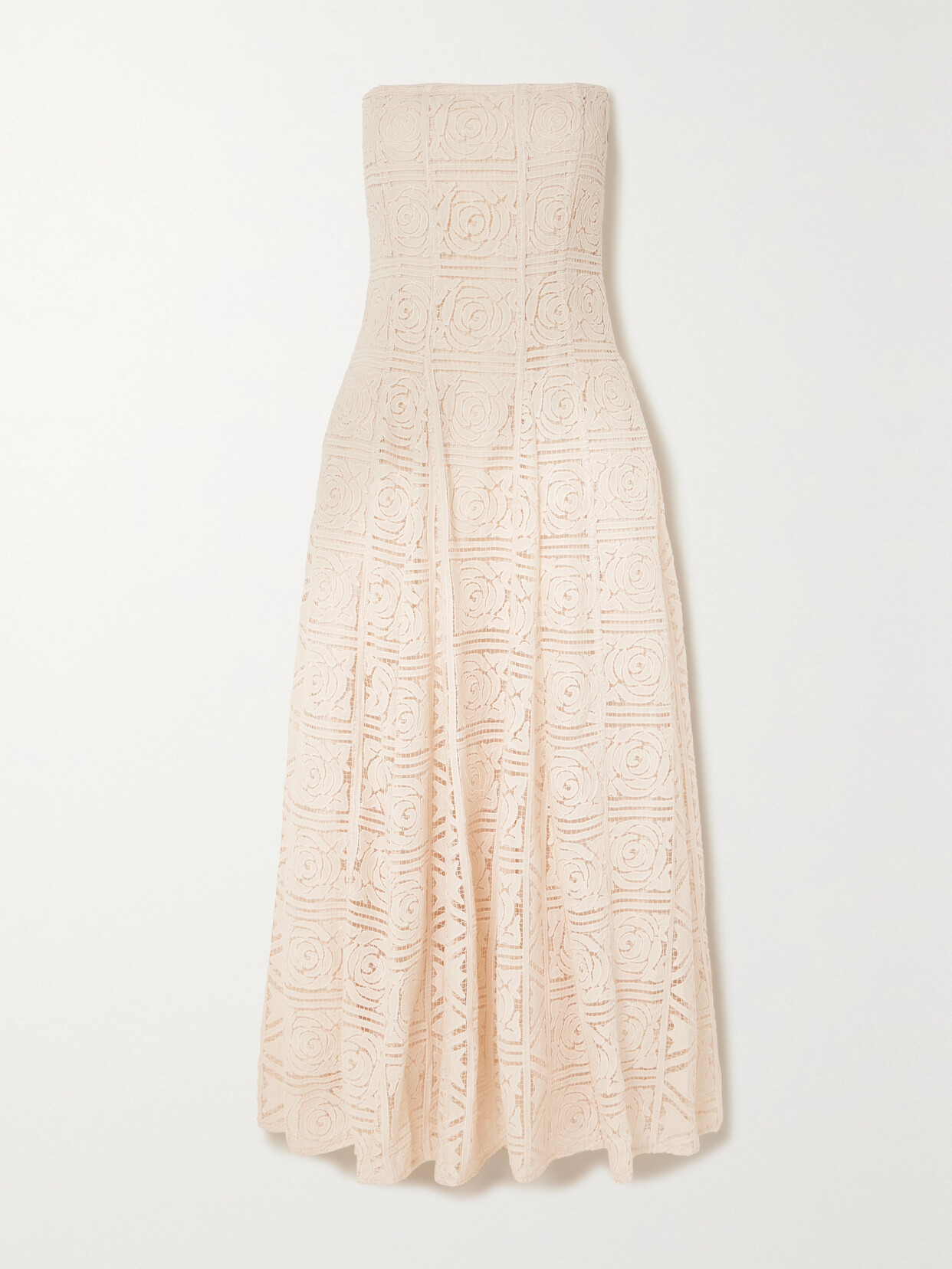 Cult Gaia - Solia Strapless Guipure Lace Maxi Dress - Cream