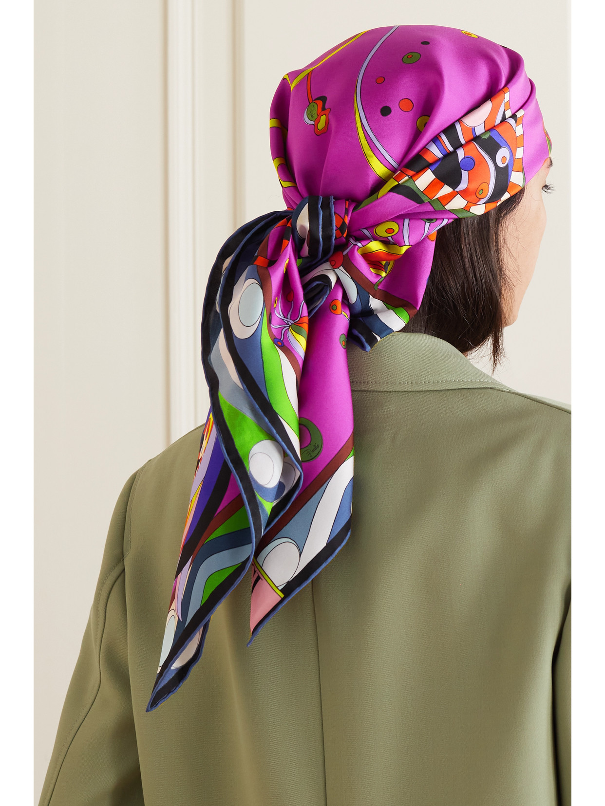 Shop Pucci Printed Silk-twill Scarf In Pink