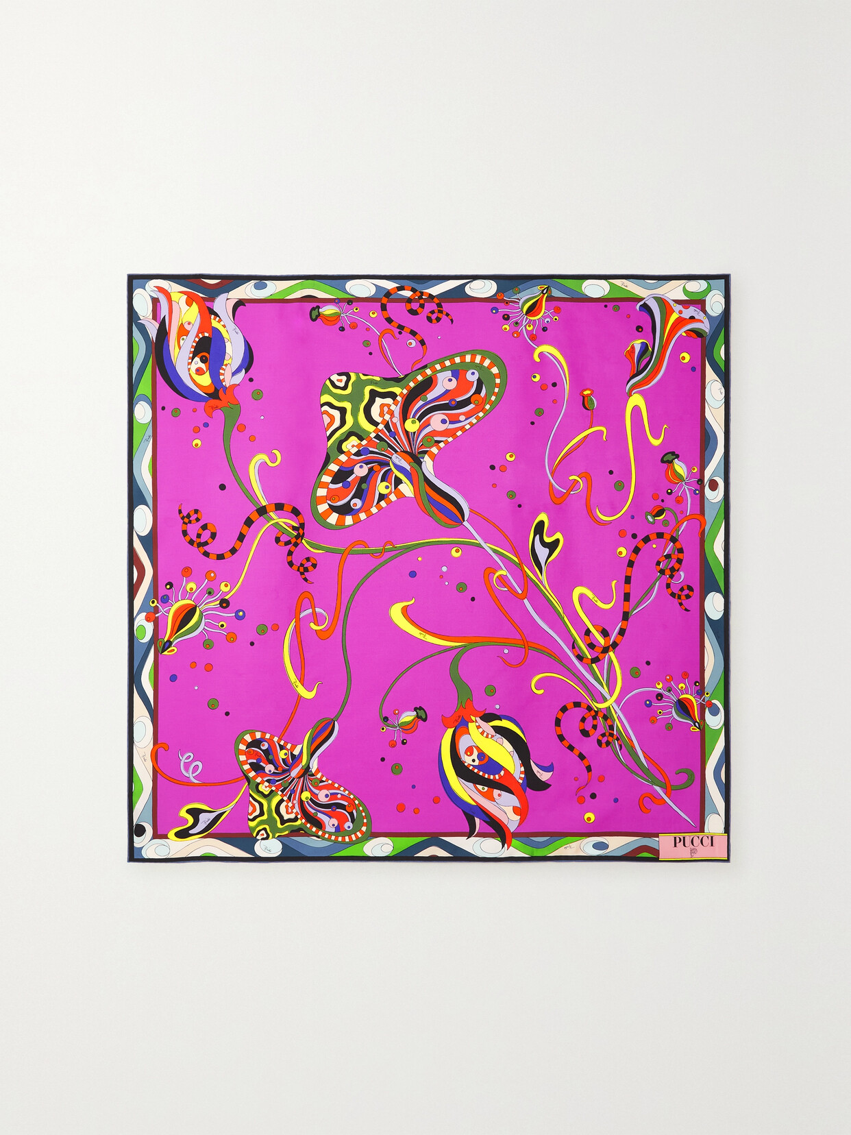 Pucci Printed Silk-twill Scarf In Pink