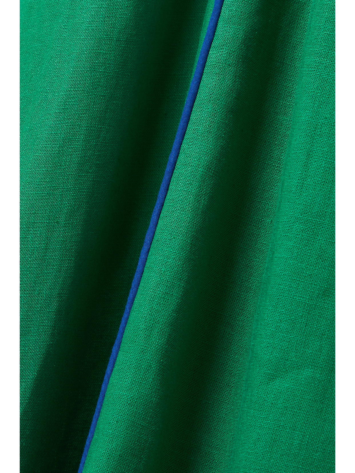 FARM RIO PIPED CUTOUT LINEN-BLEND MIDI DRESS