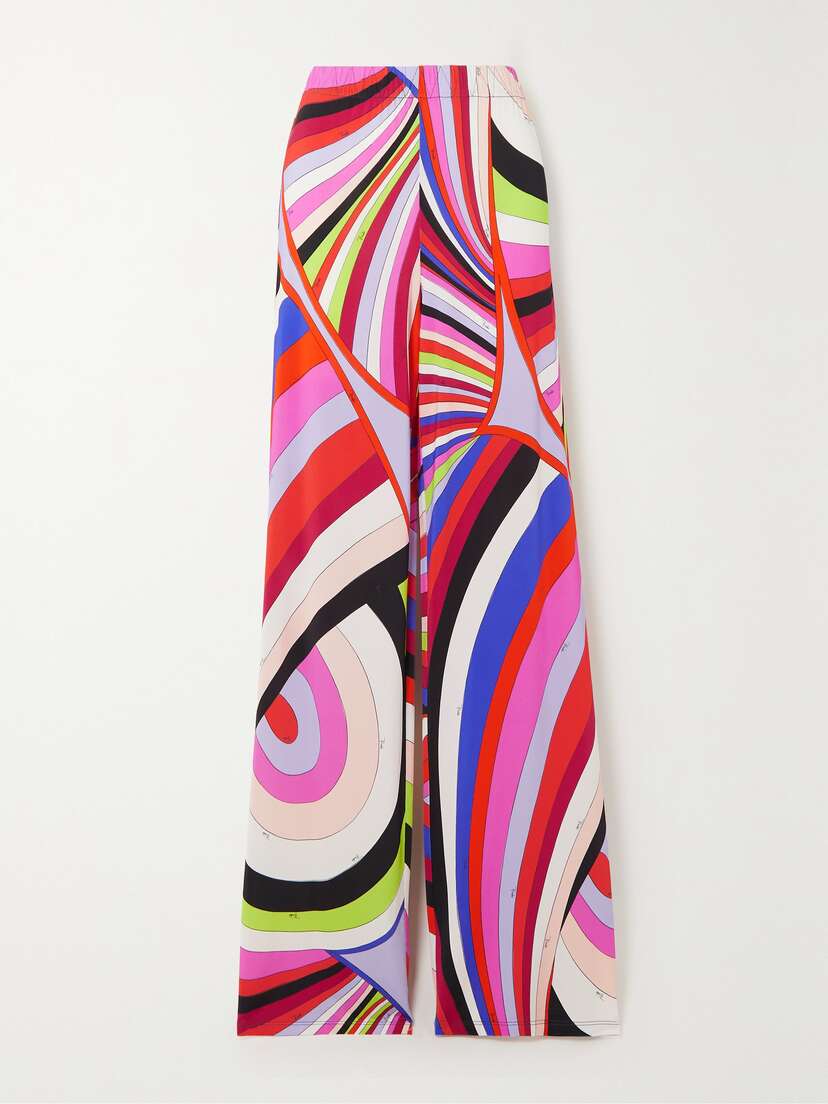 PUCCI Printed Satin-jersey Wide-leg Pants