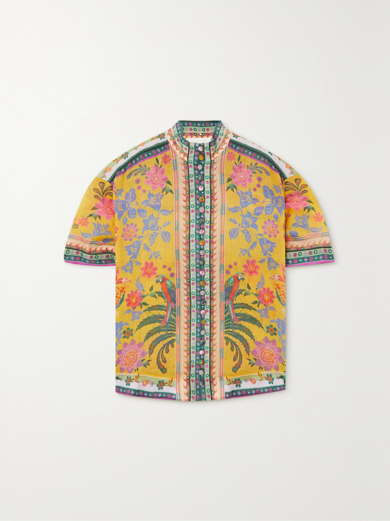 Zimmermann - Ginger Printed Ramie Shirt - Yellow