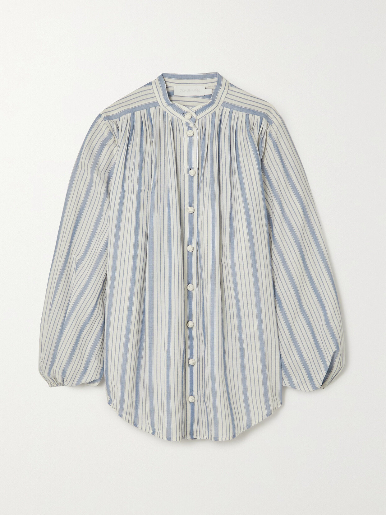 Zimmermann Chintz Striped Cotton-voile Shirt