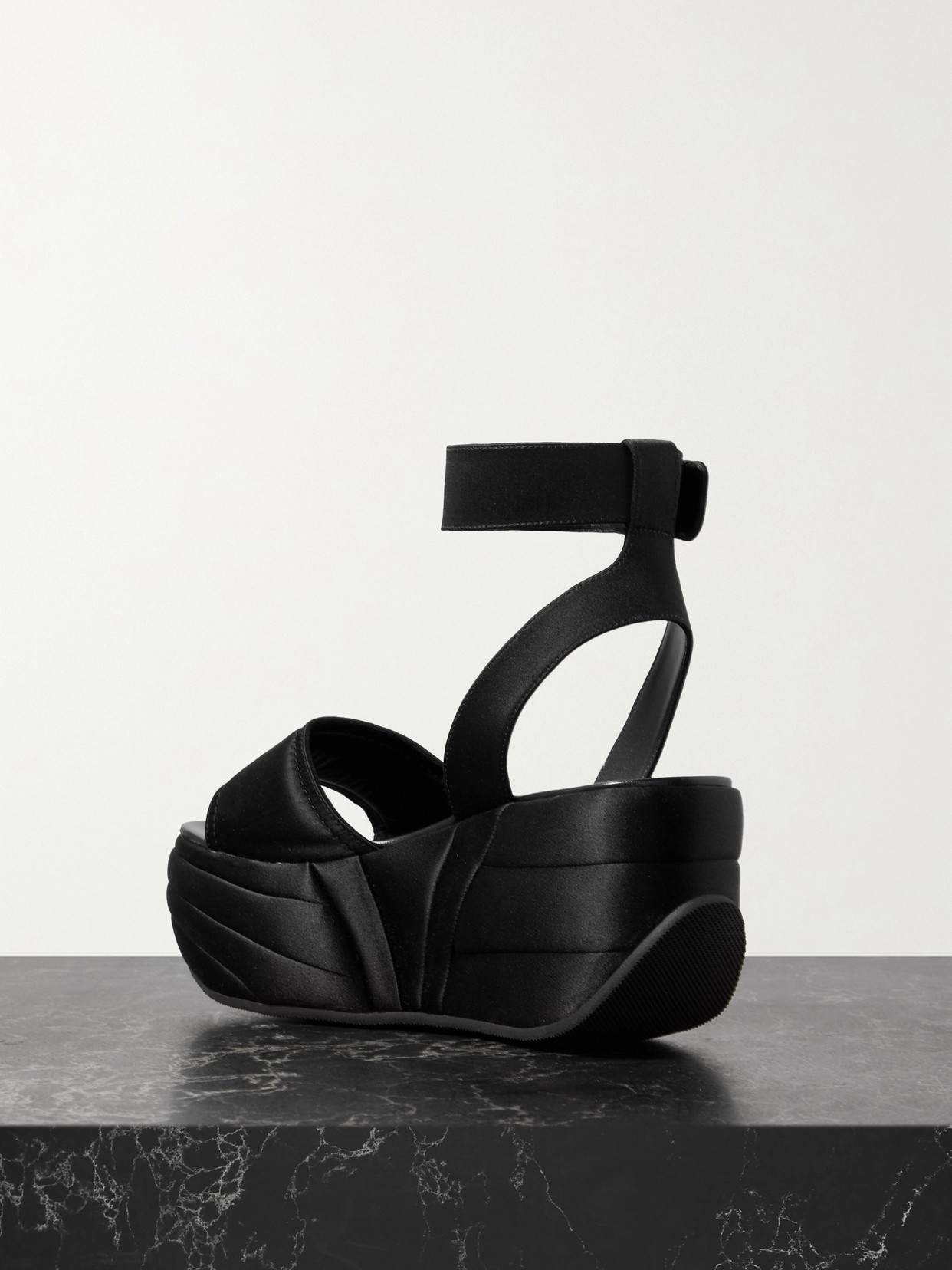 Pucci Satin Platform Sandals In Black