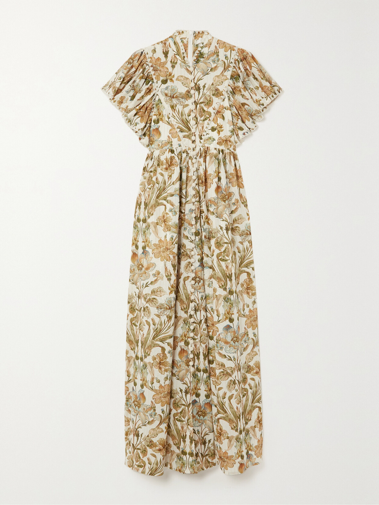 Zimmermann - Chintz Metallic Floral-print Cotton-blend Voile Maxi Dress - Ivory