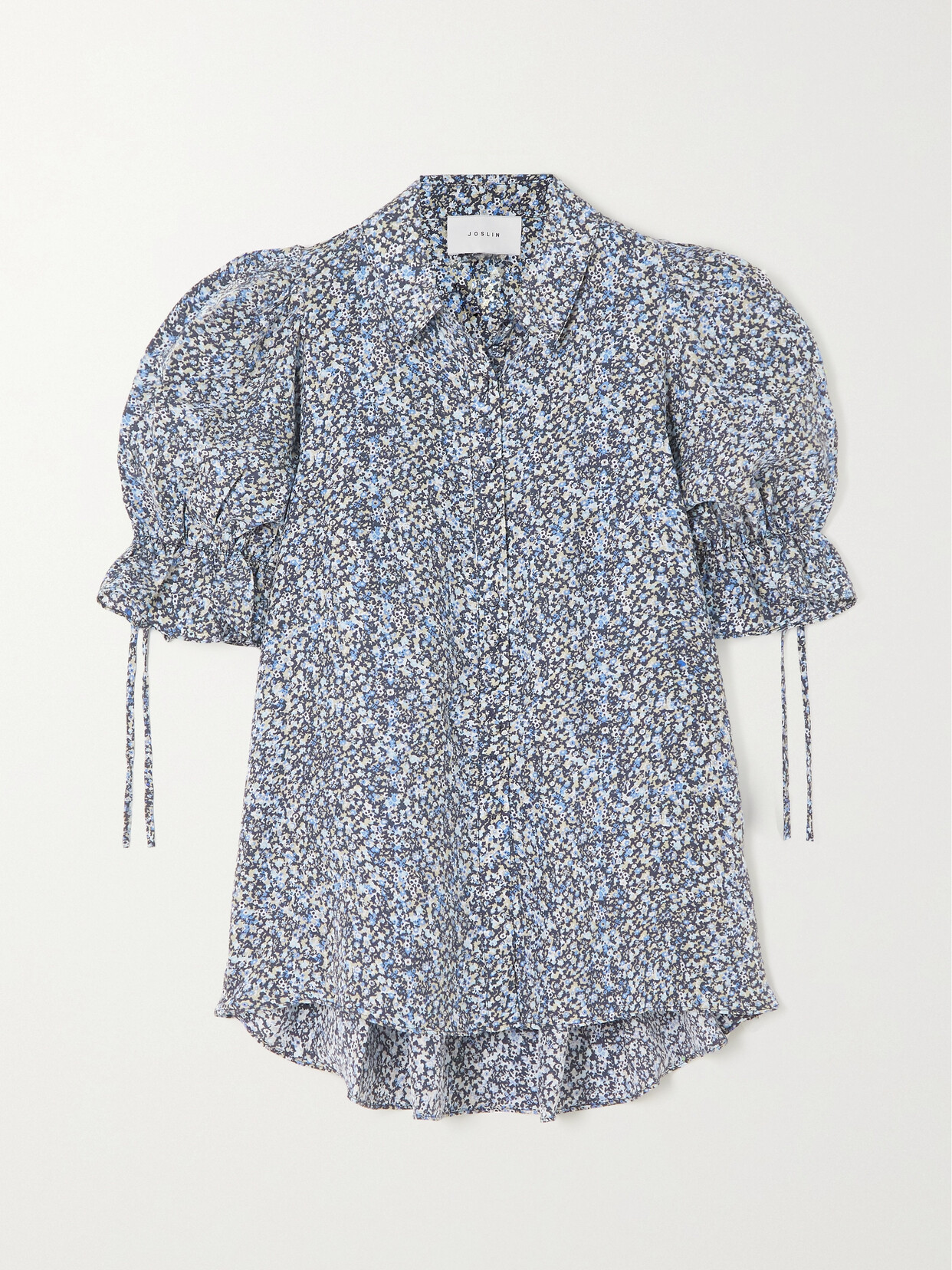 Joslin - Sara Floral-print Silk Shirt - Blue