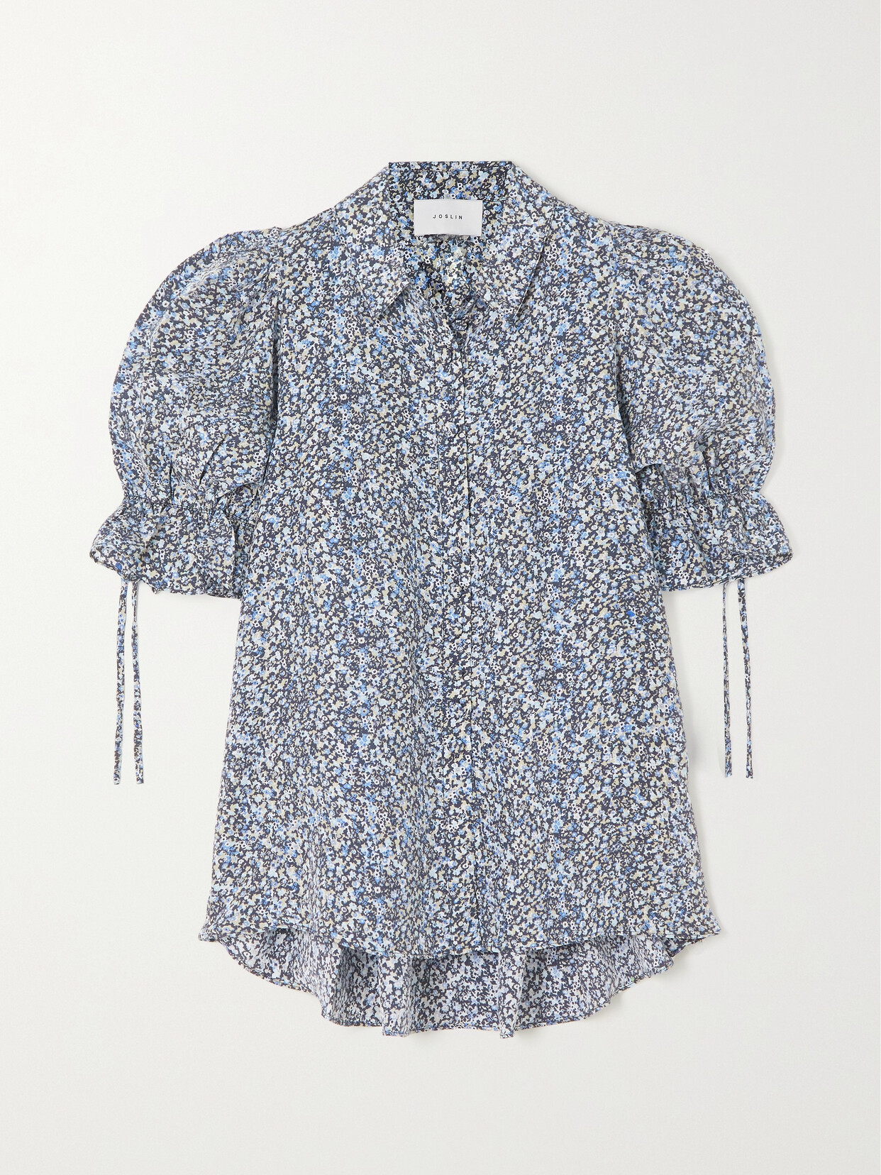 Joslin - Sara Floral-print Silk Shirt - Blue