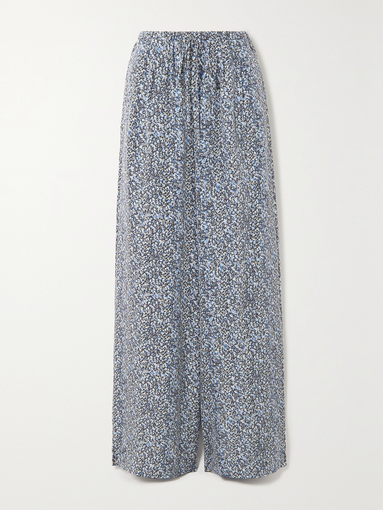 Joslin - Sophia Floral-print Silk Wide-leg Pants - Blue