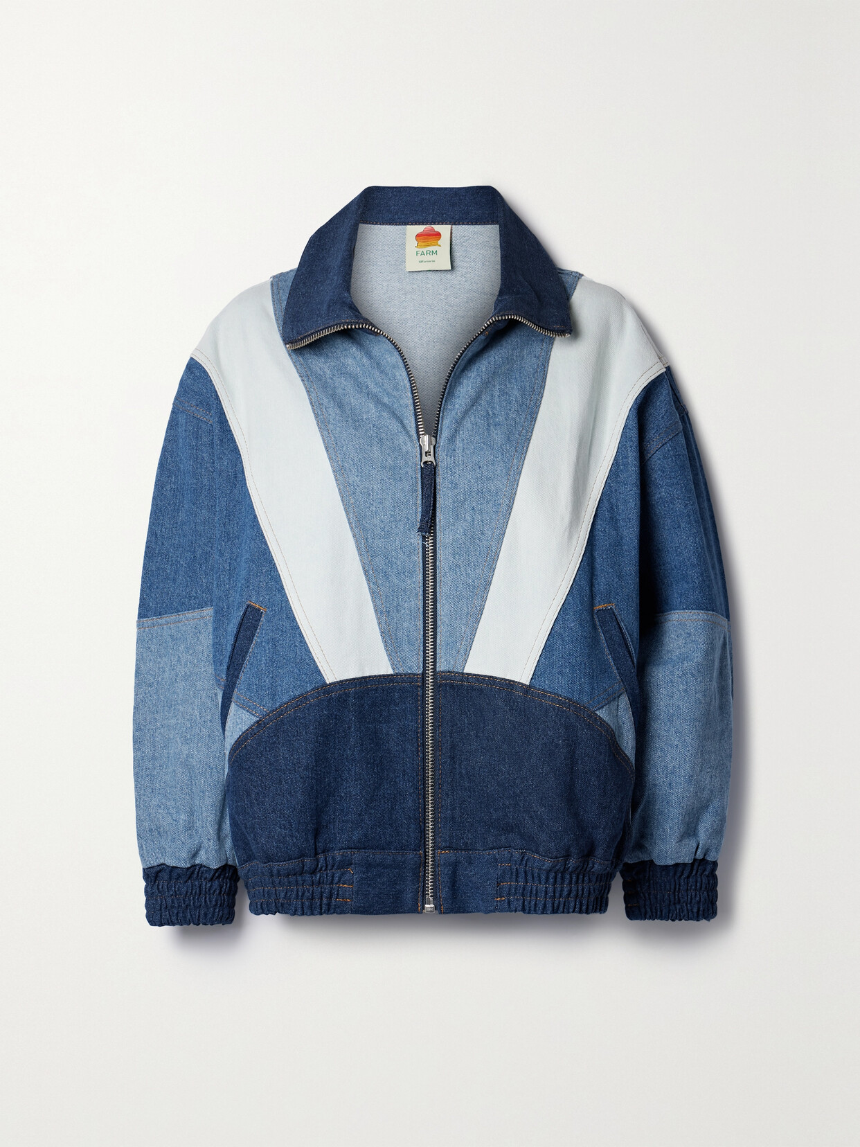 Farm Rio - Patchwork Denim Jacket - Blue