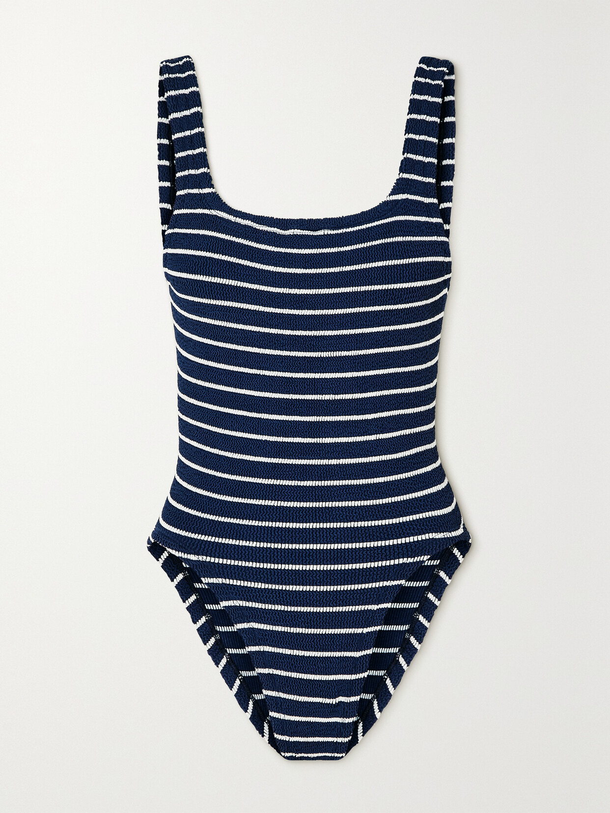 Shop Hunza G + Net Sustain Striped Seersucker Swimsuit In Blue