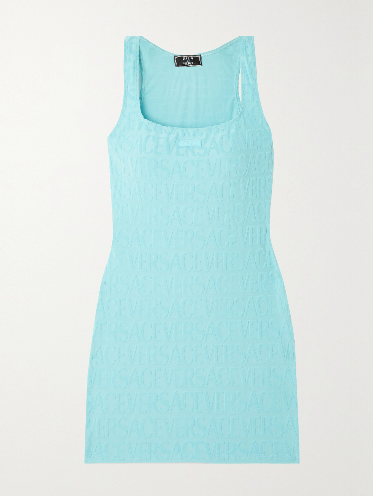 Versace + Dua Lipa Flocked Stretch-terry Coverup