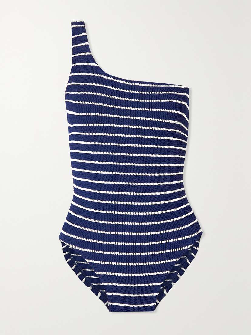 Hunza G + Net Sustain Nancy One-shoulder Striped Seersucker Swimsuit -  - One size