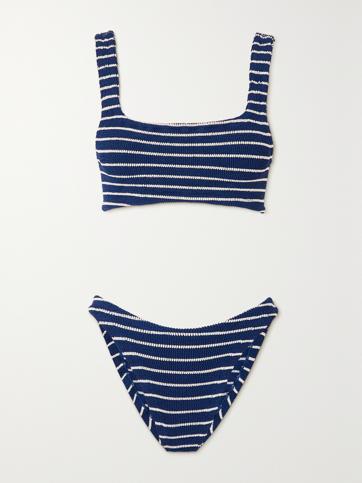 Hunza G - Xandra Striped Seersucker Bikini - Blue