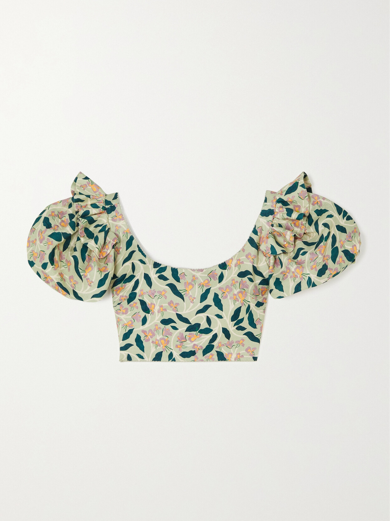 Agua by Agua Bendita + Net Sustain Nova Cropped Floral-print Linen Blouse - Multi