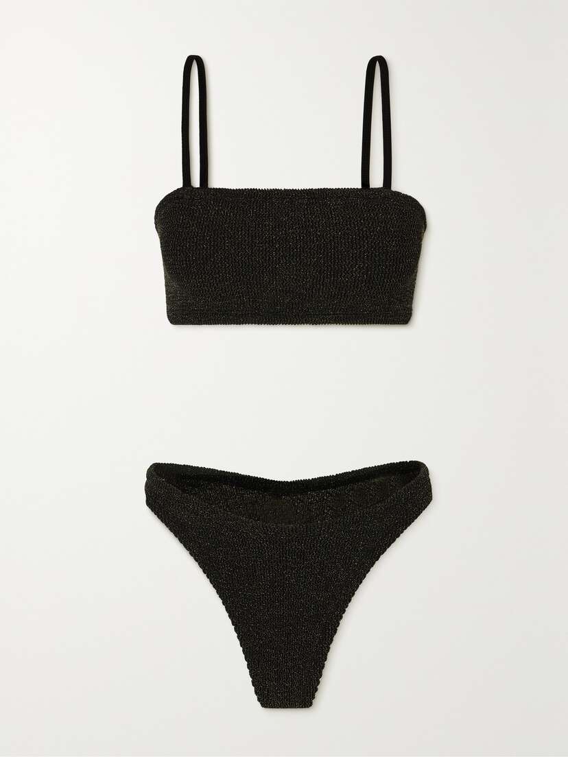 Hunza G + Net Sustain Gigi Metallic Seersucker Bikini