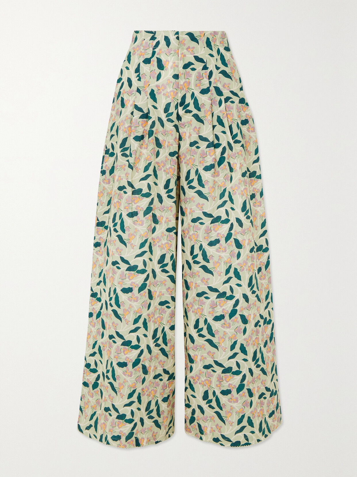 Agua by Agua Bendita - + Net Sustain Piñon Pleated Floral-print Linen Wide-leg Pants - Multi