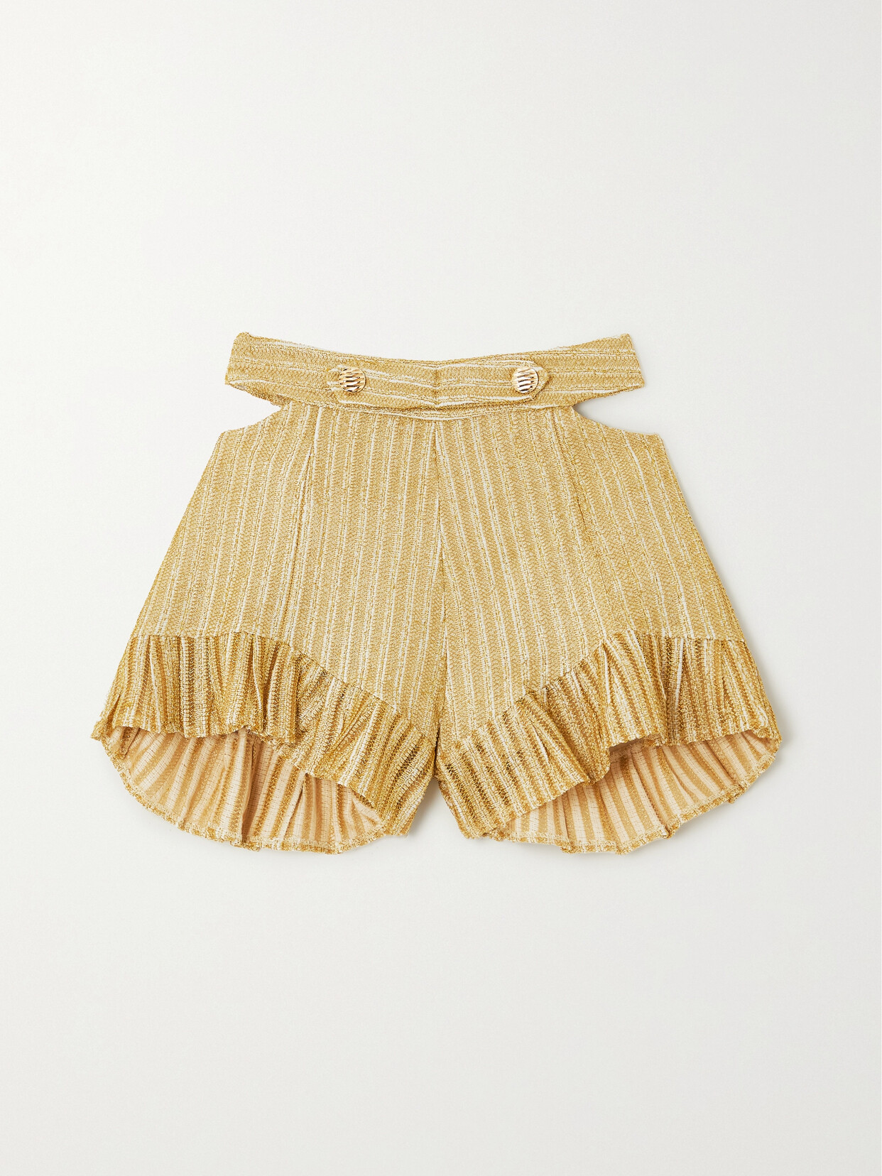 PatBO Cutout Embroidered Knitted Shorts - Pink