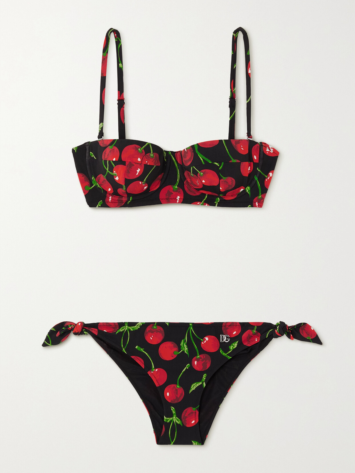 Dolce & Gabbana Printed Balconette Bikini In Red