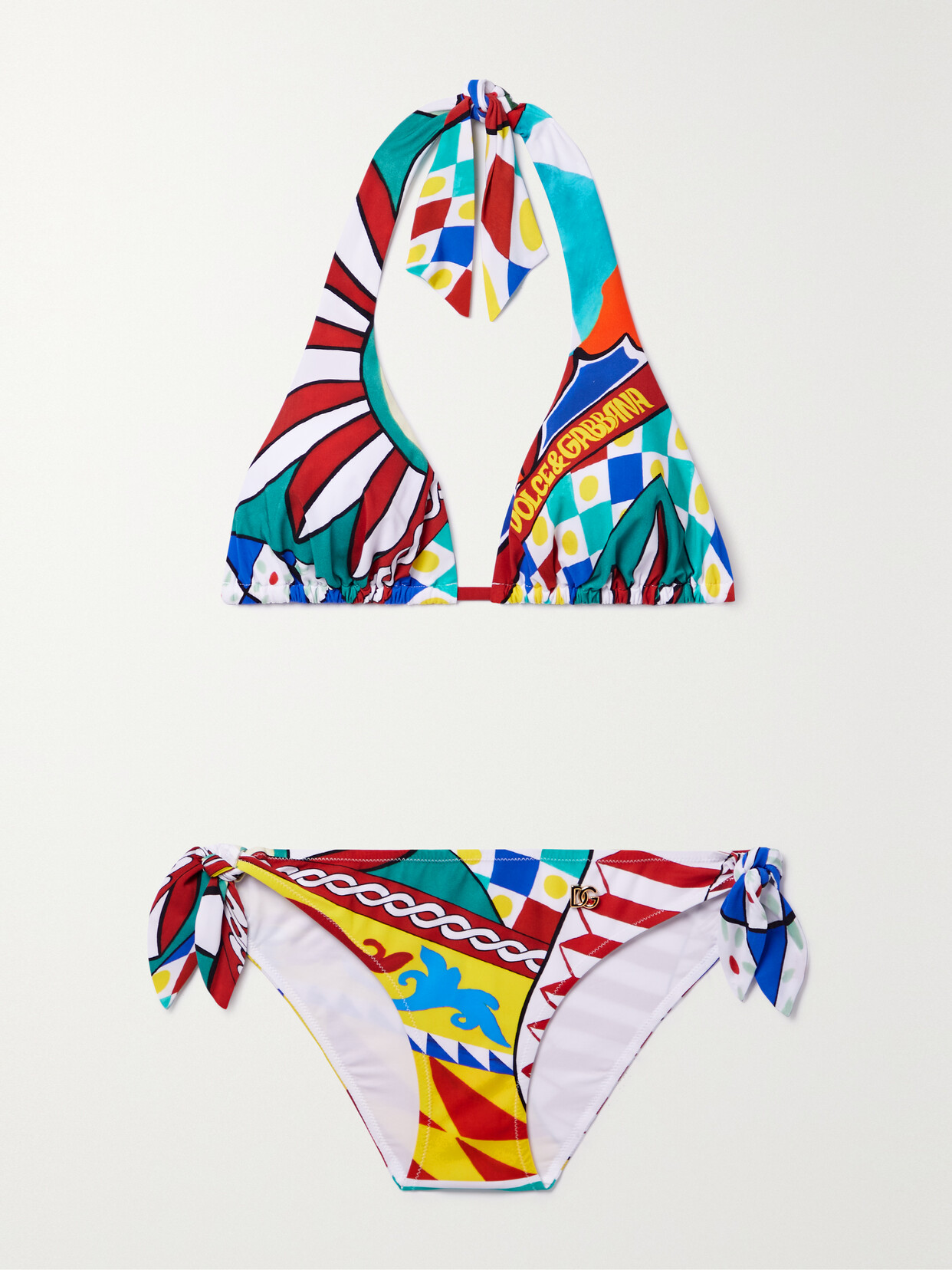 Dolce & Gabbana Carretto Printed Triangle Bikini - Multi