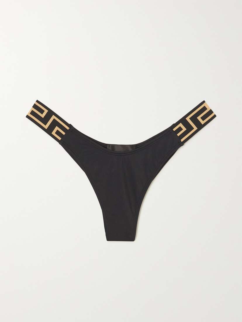 Versace Vita Jacquard-trimmed Bikini Briefs