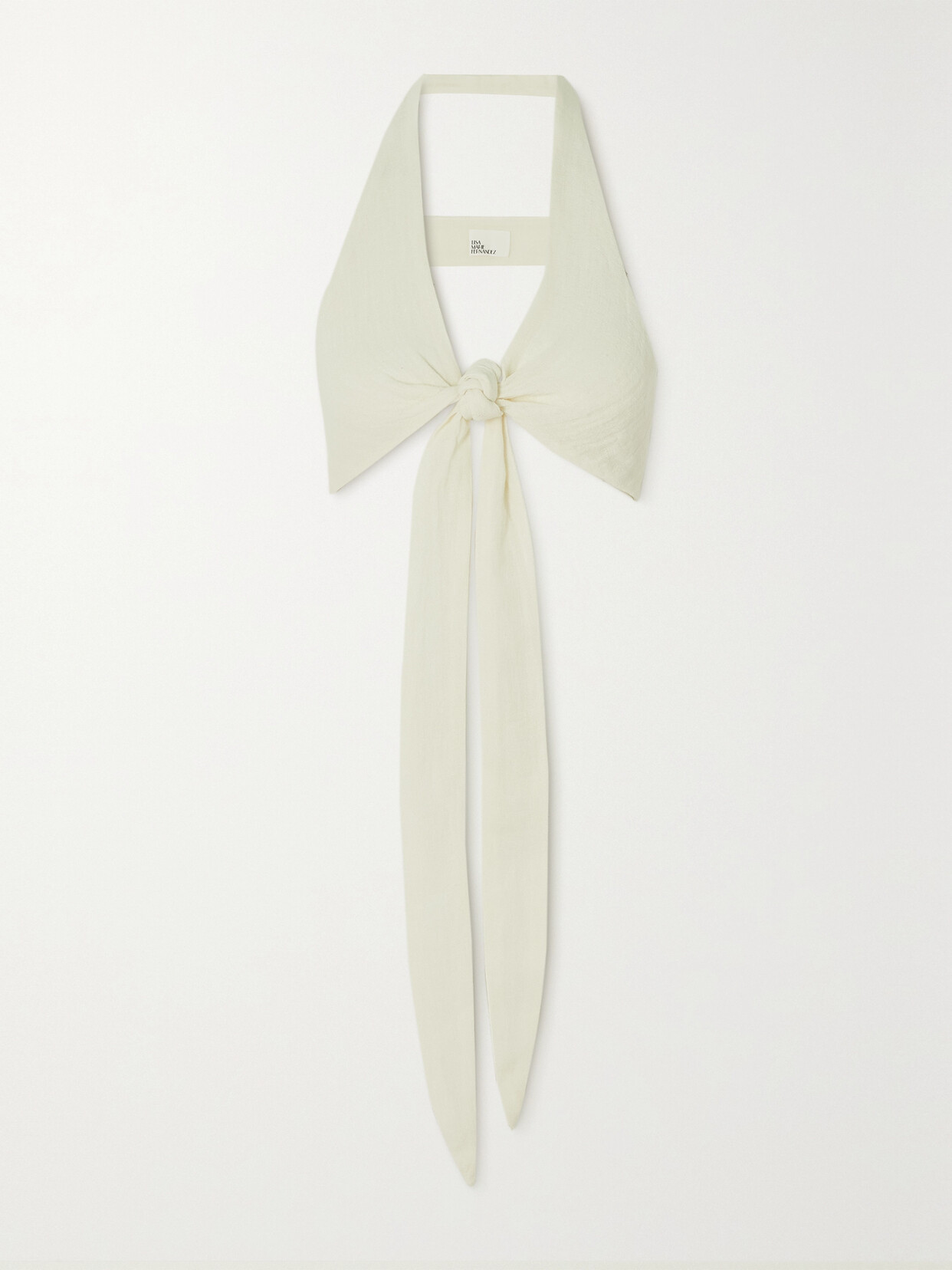Lisa Marie Fernandez + Net Sustain Farrah Cropped Linen-gauze Halterneck Top - White