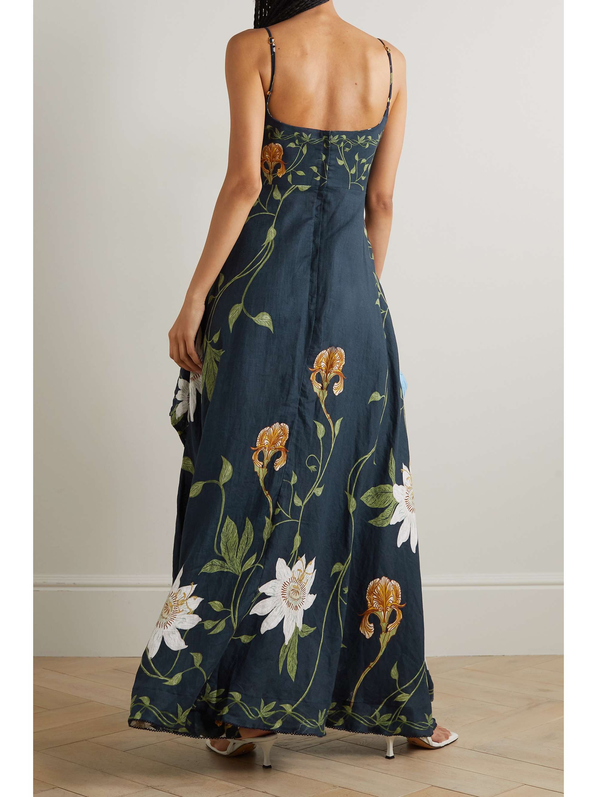 AGUA BY AGUA BENDITA + NET SUSTAIN Ethel Pasiflora printed linen maxi