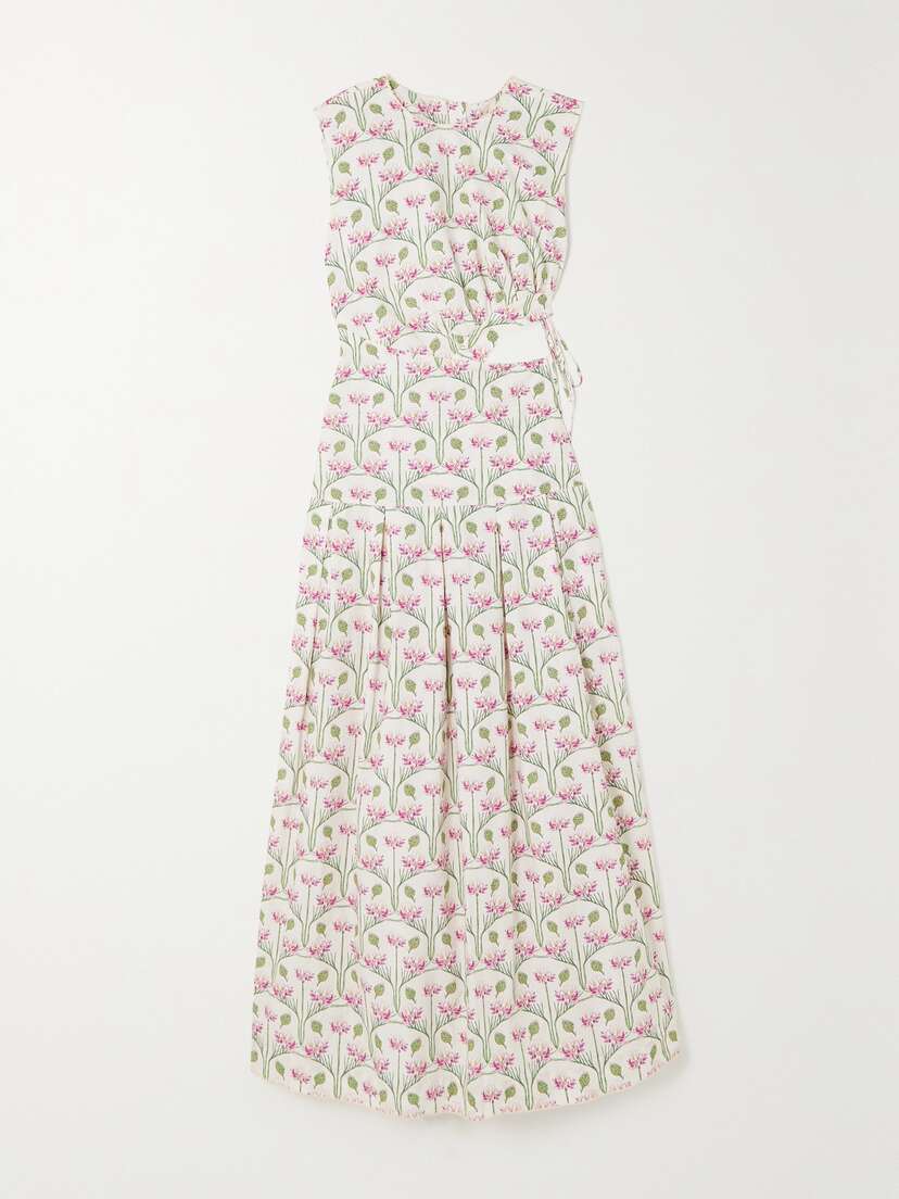 Agua by Agua Bendita + Net Sustain Otoño Trebol Cutout Floral-print Cotton Midi Dress - x large