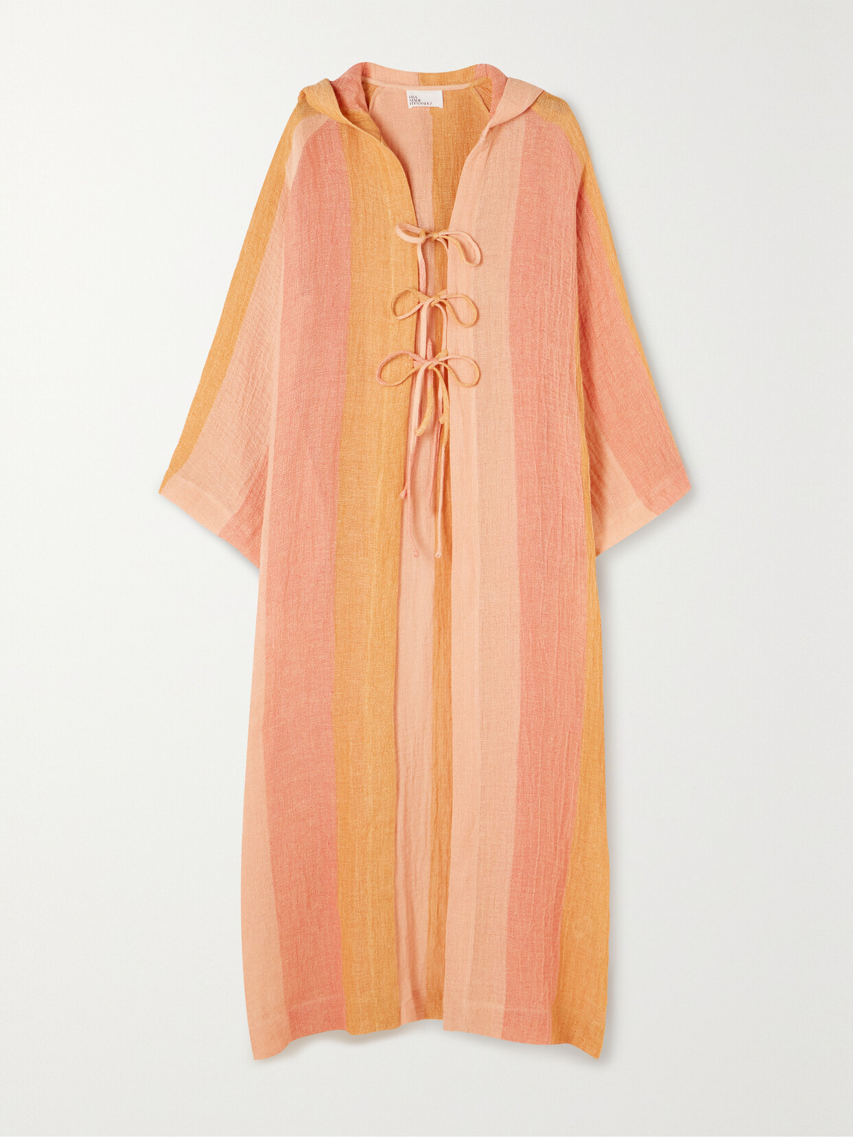 Lisa Marie Fernandez + Net Sustain Striped Linen-blend Coverup - Pink