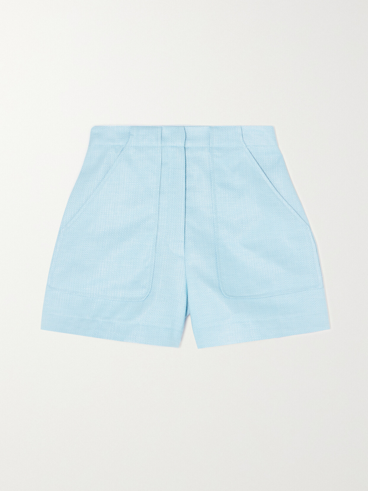 Lisa Marie Fernandez + Net Sustain Tennis Coated Cotton-blend Tweed Shorts - Blue