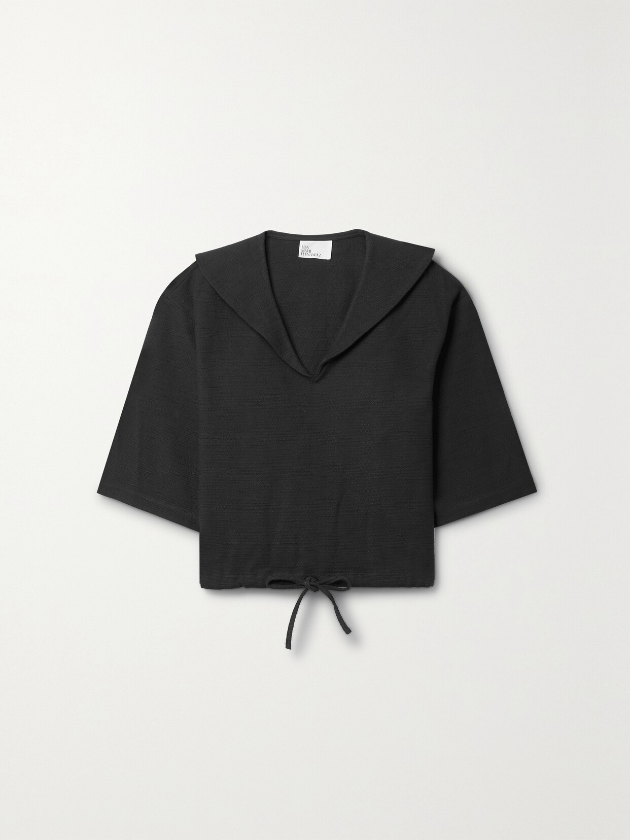 Lisa Marie Fernandez + Net Sustain Sailor Cotton-blend Bouclé Top - Black