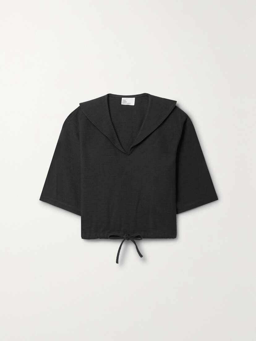 Lisa Marie Fernandez + Net Sustain Sailor Cotton-blend Bouclé Top